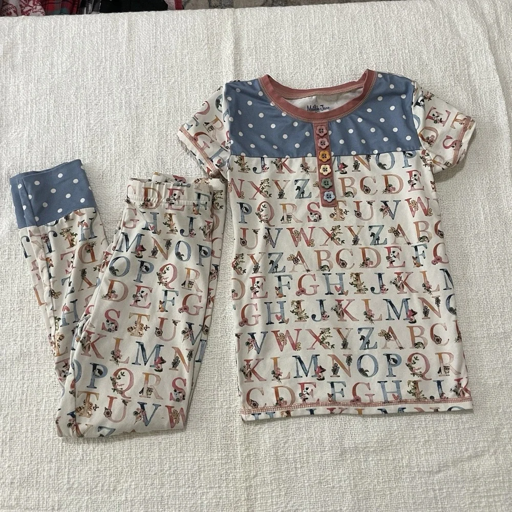 Matilda Jane PJ Set Girls 6 Pajamas School Days Short Sleeve‎ Classic